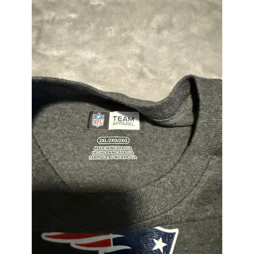 NFL Team Apparel New England Patriots T Shirt Mens 2XL Gray Football Graphic Tee - Picture 4 of 5